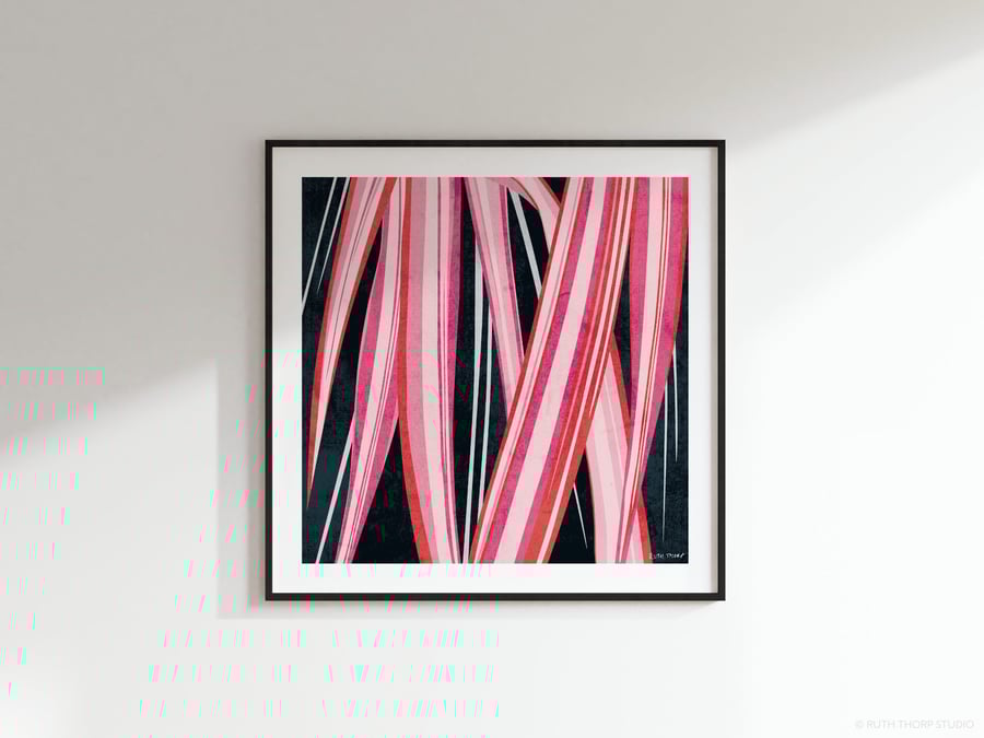 Spider Plant Chlorophytum comosum Vittatum Botanical Square Art Print