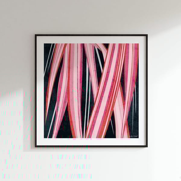 Spider Plant Chlorophytum comosum Vittatum Botanical Square Art Print