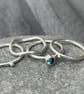 Blue Topaz wave Stack Ring, silver stack ring, topaz stack ring, wave ring, - Image 5