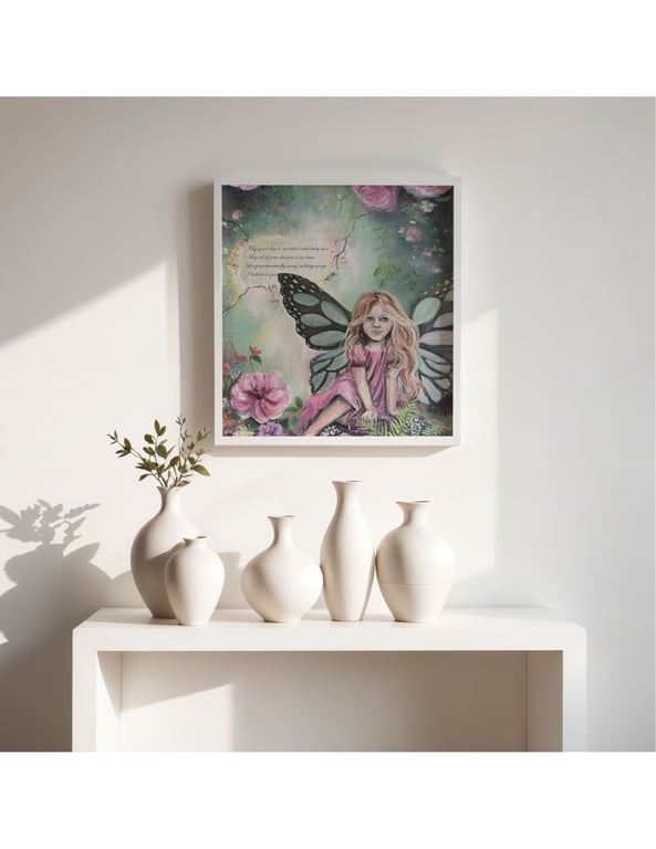Little Fairy Girl – Original Mixed-Media Painting 