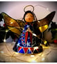 Large: Blue Tin Angel Christmas tree topper - Image 1