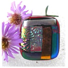 Patchwork  Brooch 099 Dichroic Fused Glass Handmade 