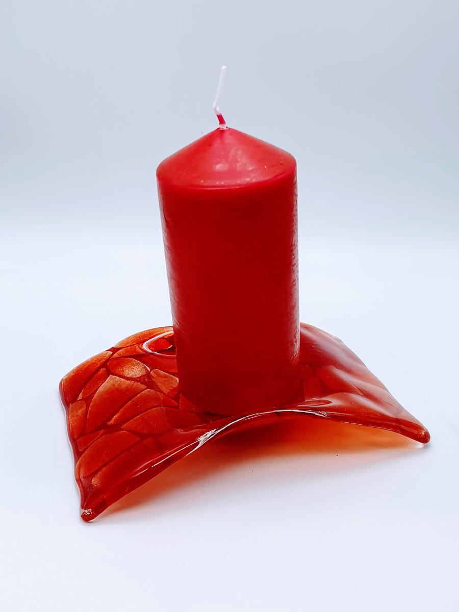 Fused Glass Candle Holder