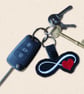 Infinity Love Keyring - Embroidered Heart Bag Charm - Image 2