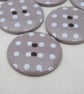 10 Polkadot Mushroom Brown Buttons - Image 2