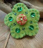 Flower Brooch, Lime Green - Image 1