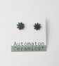 Starburst stud earrings, blue green. - Image 1