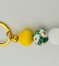 Daisy flowers  and pastel toned  keyring  or purse charm  - Image 2