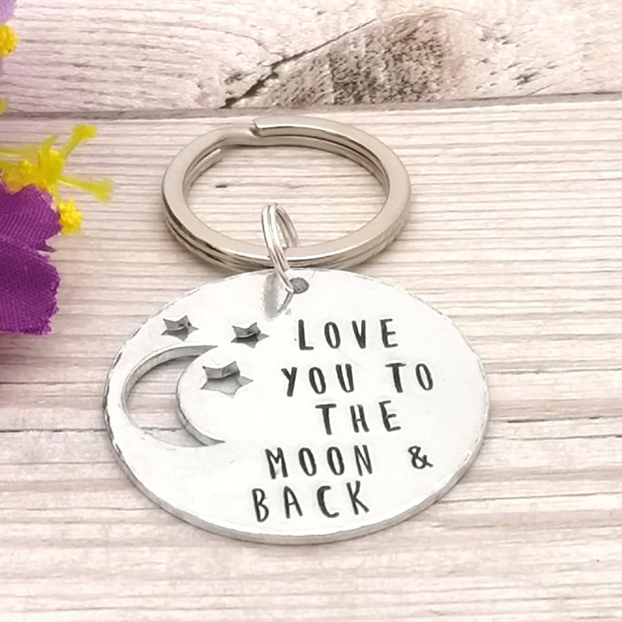 Love You To The Moon Back Keyring Gift For Daughter Gift From Mum  Mother