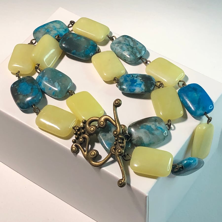 Lemon Jade and Turquoise necklace