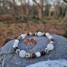 Gemini Zodiac bracelet and earrings gift set