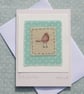 Polka Dot Robin hand-stitched card - detailed miniature, keepsake - Image 4