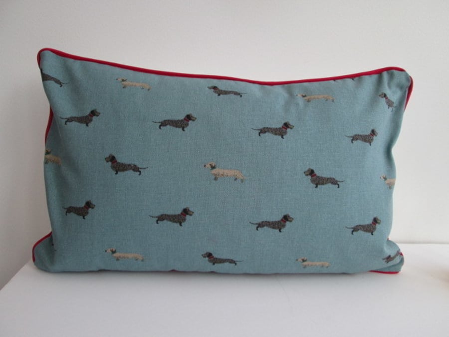 Sophie Allport Dachshunds  Cushion Cover with Red Piping 