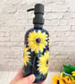 Soap or Lotion Bottle Hand Painted with Sunflowers  - Image 3