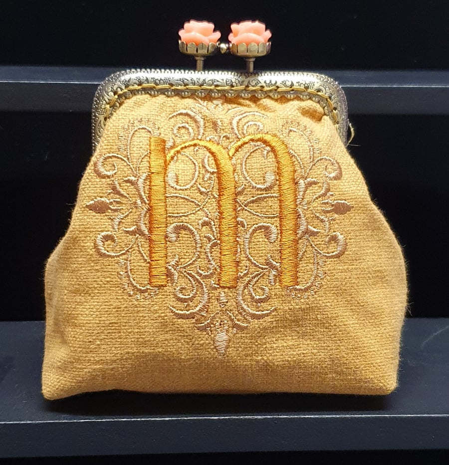The Elegant Damask Monogram Purse