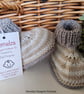 Designer Hand Knitted Merino Wool Baby Booties 0-3 months size  - Image 2