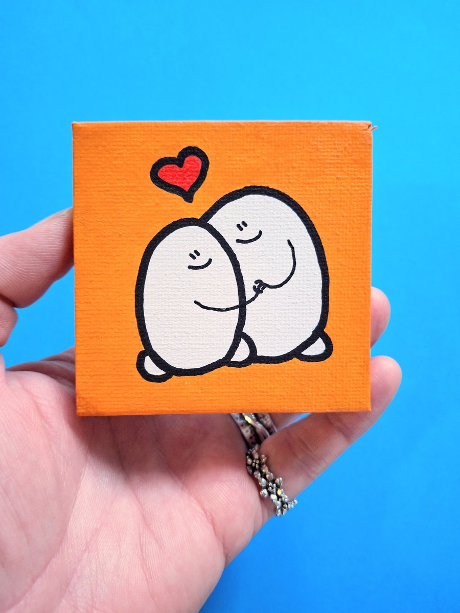 Cheps in love - Original acrylic painting on canvas