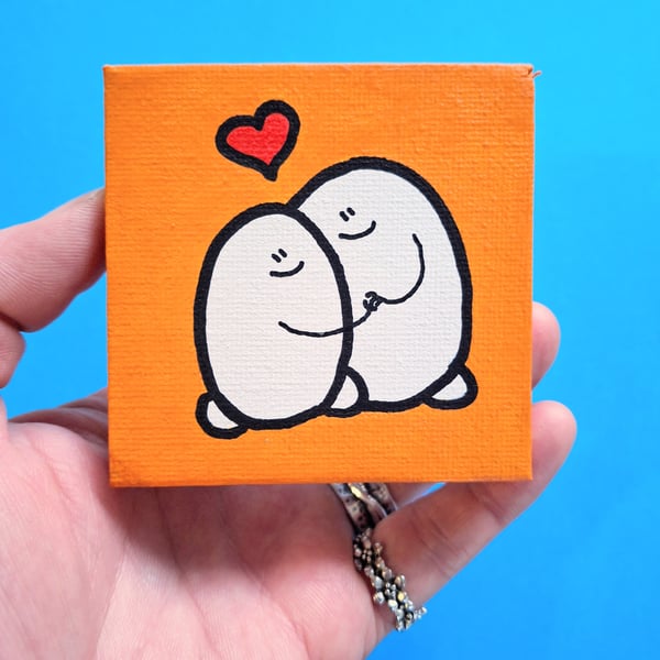 Cheps in love - Original acrylic painting on canvas