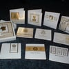Pack of Ten Gold and White Christmas Cards in Gift Box