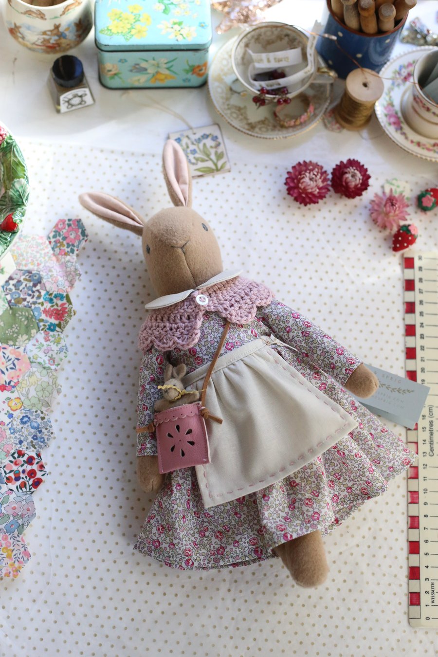 Heirloom Liberty Bunny - Medium sized Eloise pink