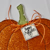 'Happy Autumn' Glittery Pumpkin - Hanging Decoration
