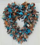 Sea and Sand Heart Shaped Rag Wreath - Image 1