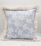 Blue and white, country cottage style, frilly cushion cover,  envelope backed,   - Image 10