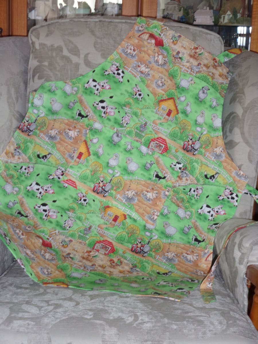 Comical Farm Scenes Adult Apron