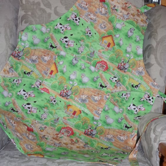 Comical Farm Scenes Adult Apron