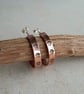 Copper Paw Print Hoop Stud Earrings - Sterling Silver Posts - Image 6