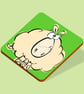 Sheep coaster, green background - Image 2