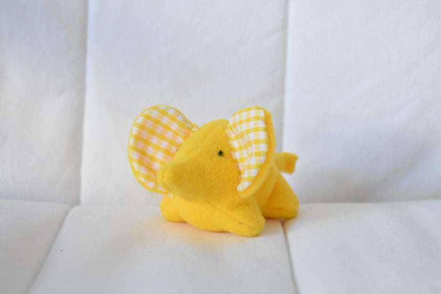 Tiny Yellow Fleece Elephant