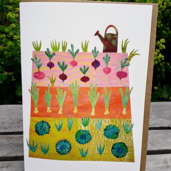 Veg patch greetings card, blank inside 