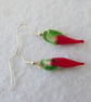 Lampwork Glass  Baby Chilli Pepper Earrings - Image 6