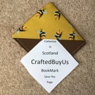 100% Cotton Bookmark hand crafted. Save the Page Unique modern square shape.