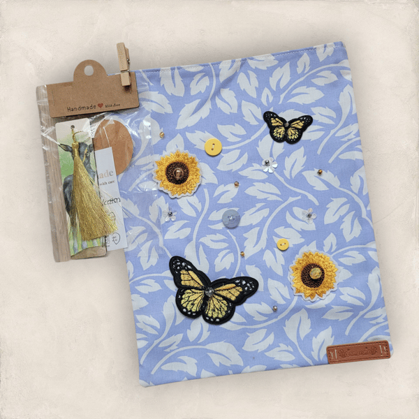 Blue Floral Book Sleeve