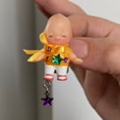 Kewpie Style Mini Doll Brooch, TRINKET