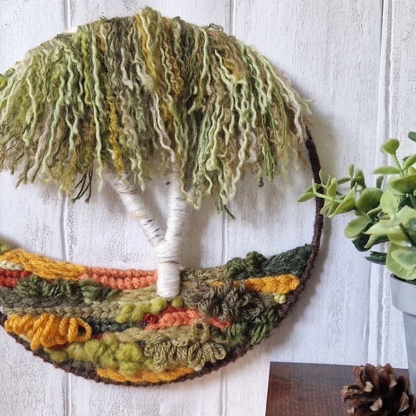 Tree Scene Gift for Gardeners: 20cm Silver Birch Wall Art for Nature Enthusiasts