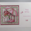 Handmade Decoupage Gardening Greeting Card, Personalise, female