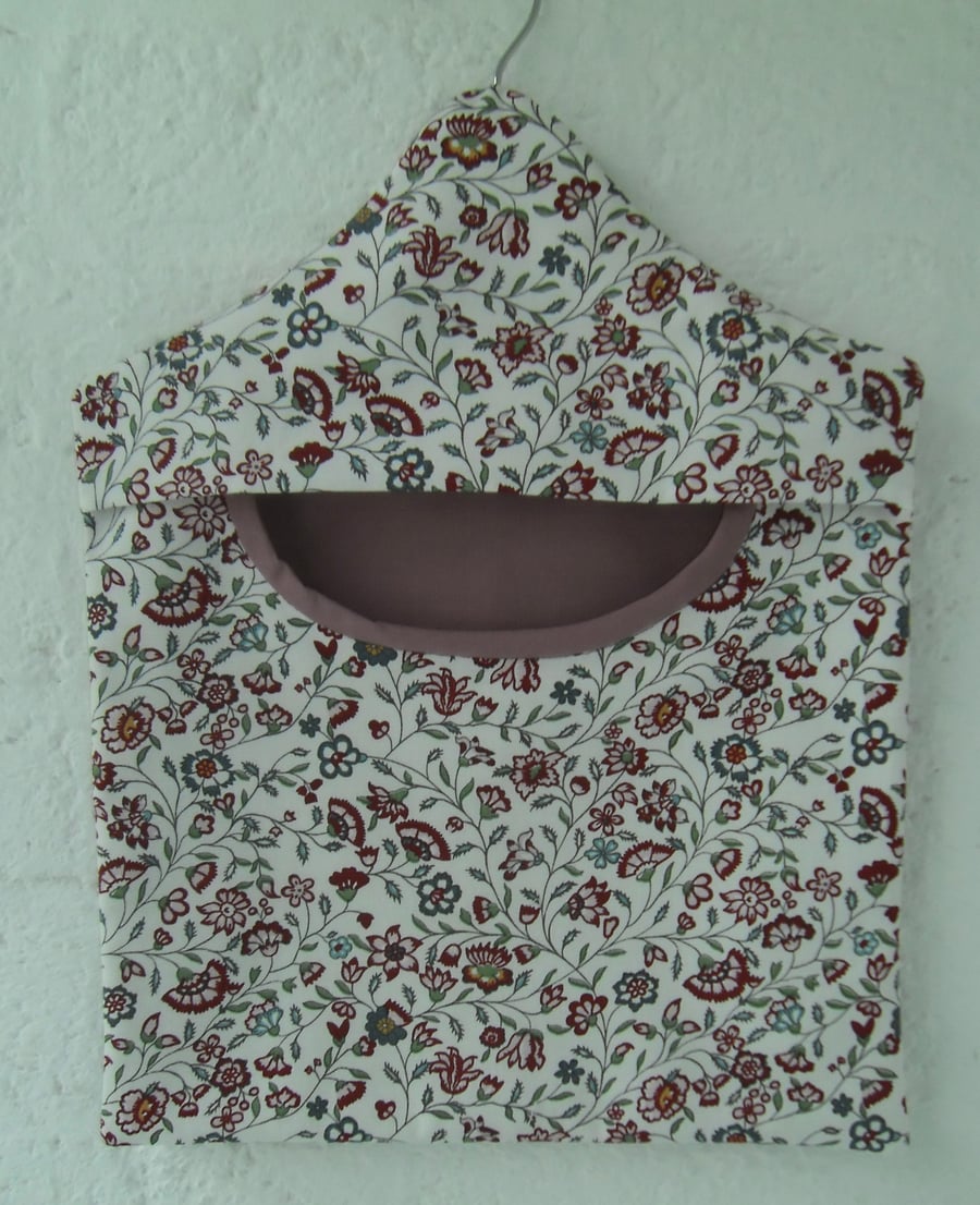 Floral print peg bag clothes pins bag