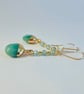 Teal Mountain Jade & Apatite Earrings, Birthday, Anniversary, Gifts For Her - Image 2