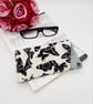 Cream and black butterfly fabric glasses case . - Image 1