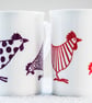 Fine Bone China Mug with chickens or hens inspired by Indian woodblock prints. - Image 3