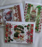 Set of 3 (Three) Beautiful Hand-Crafted Christmas Decoupage Greeting Cards (u)