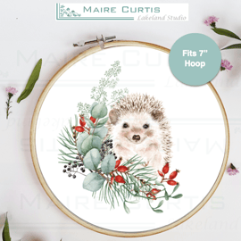 Festive Winter Hedgehog Cotton Panel