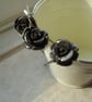3 Pyrite Carved Roses on Head Pins - Image 1