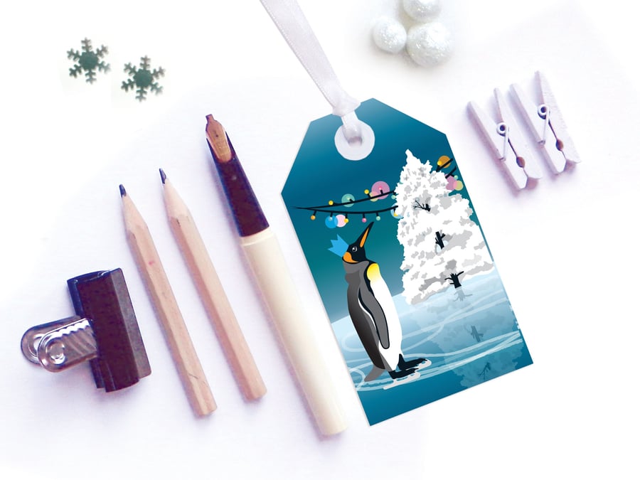 Penguin Christmas Gift Tags - Eco Friendly, Compostable