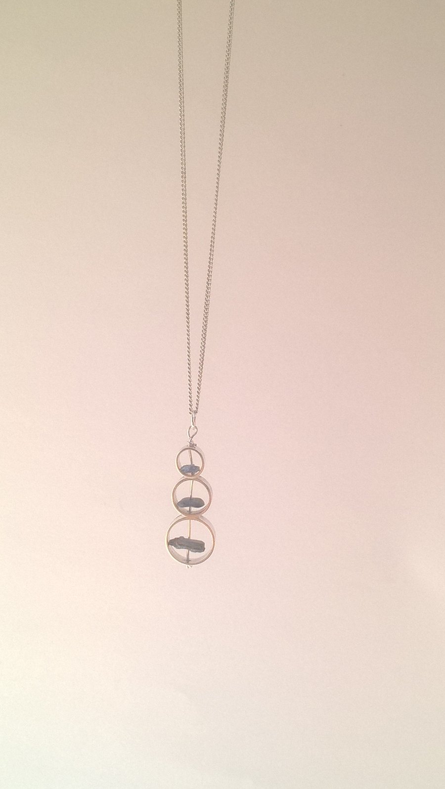 Trio of Circles Sapphire Necklace