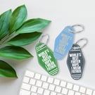 World's Best Farter Keyring, Funny Quote, Motel Keyring, Father's Day Gifts, Gif