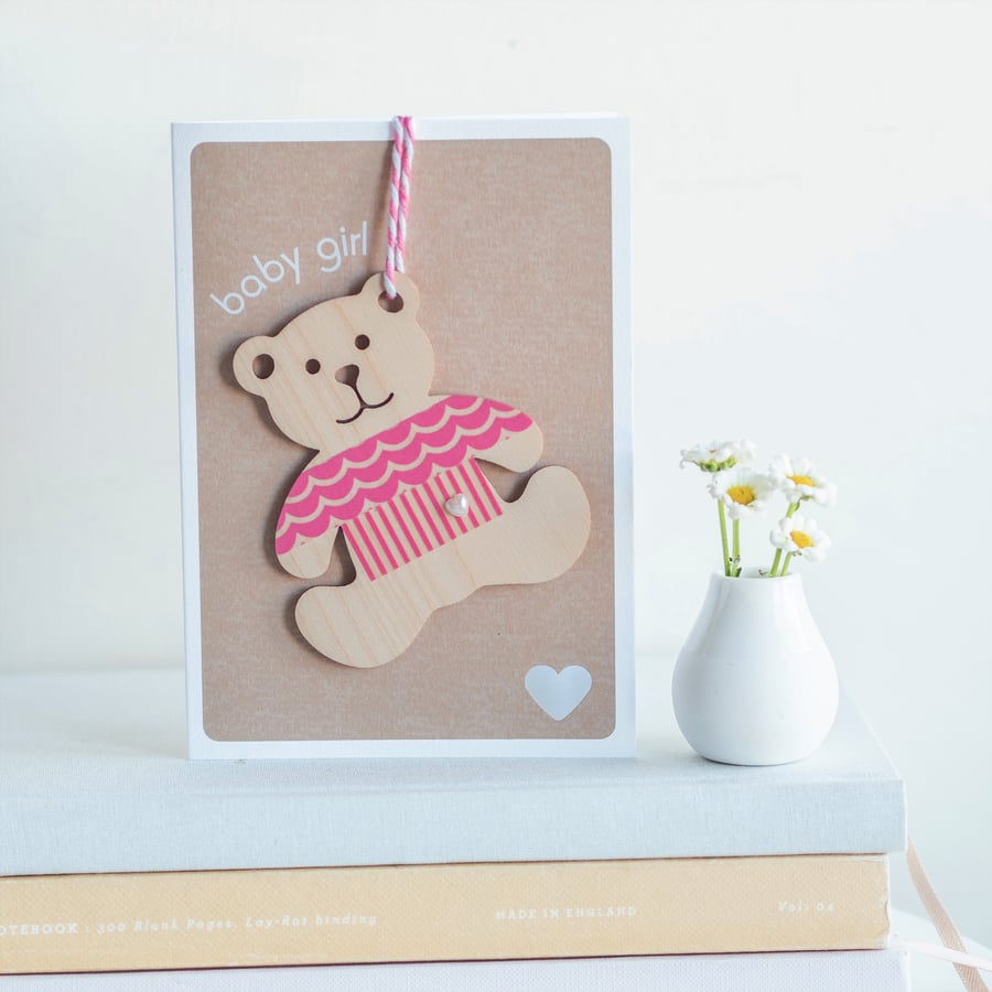 Baby Girl Card - Luxury Handmade Card - New Baby - Welcome to the World - It's a